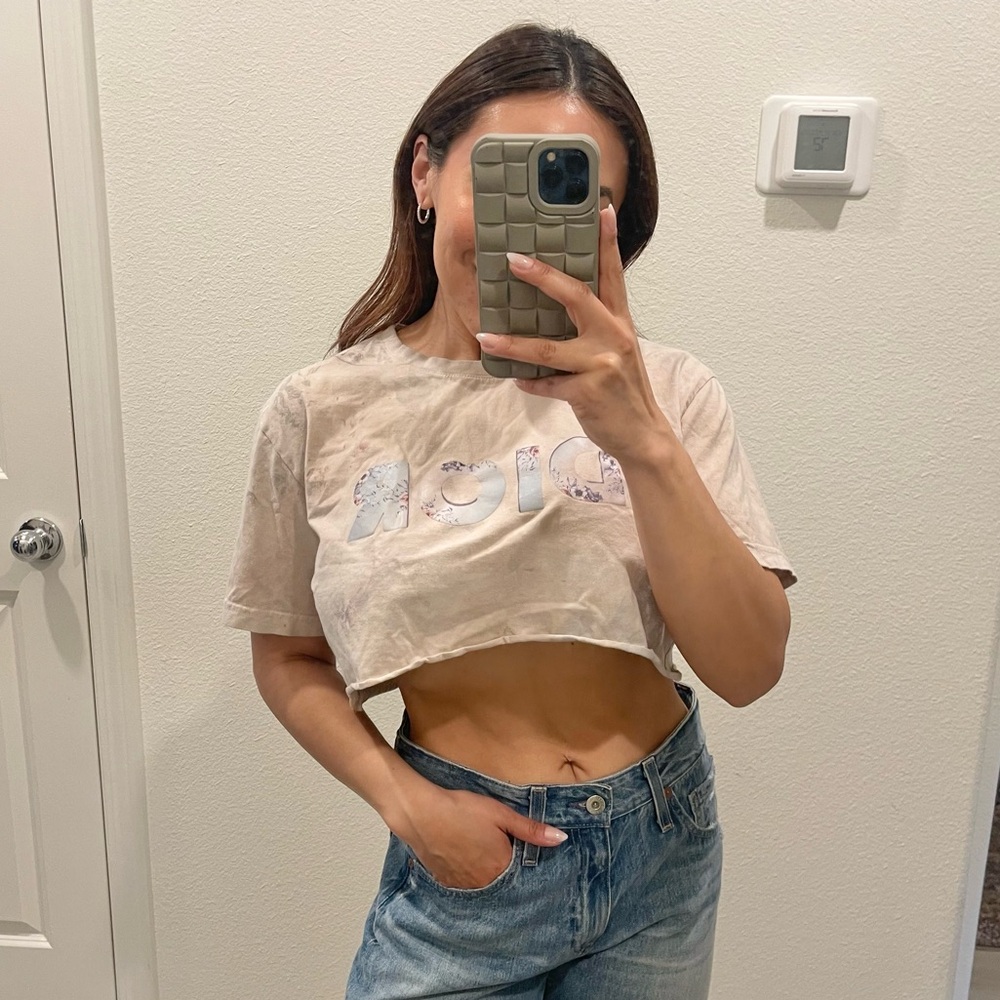 Vintage Dior Floral Dye Crop T Shirt